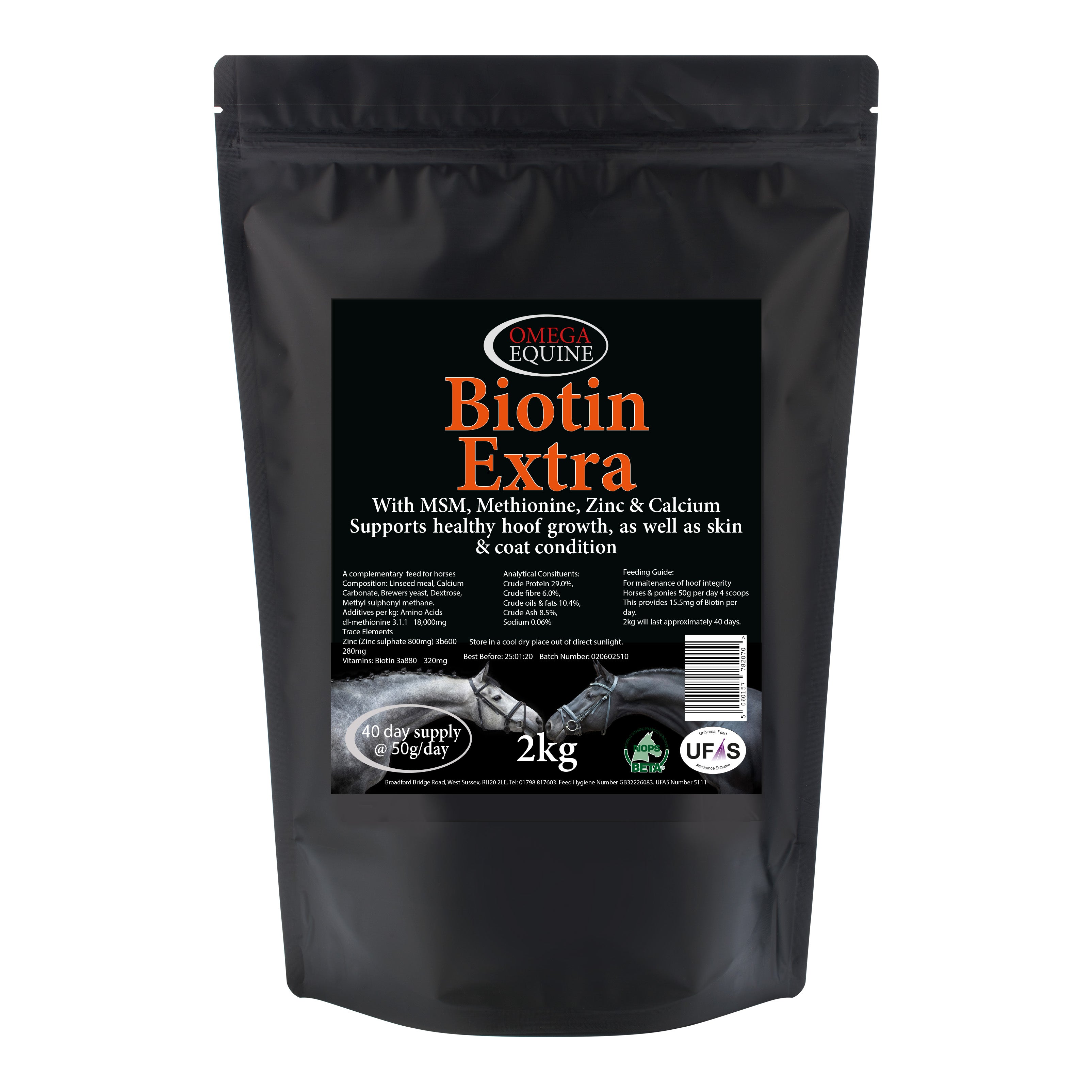 Omega Biotin Extra with MSM, Methionine, Zinc, Calcium & Omega 3 2kg